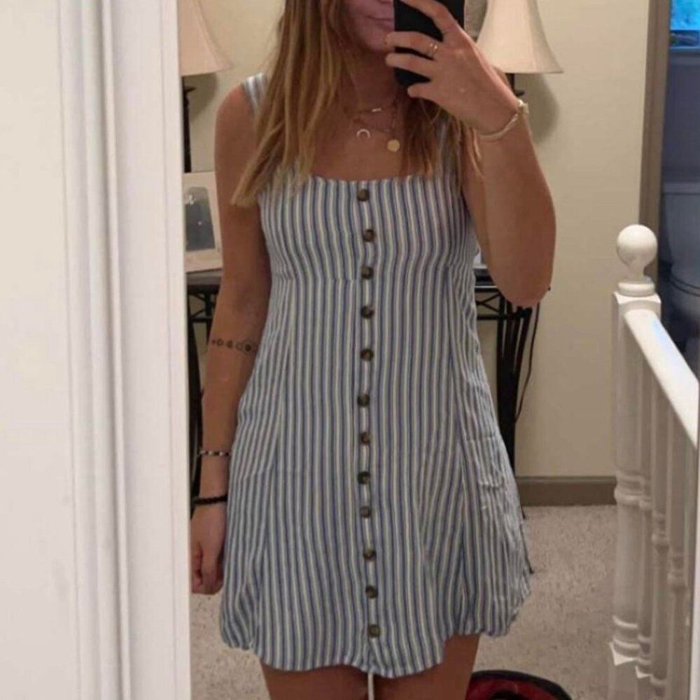 American Eagle Outfitters Women's Blue and White Dress size small
